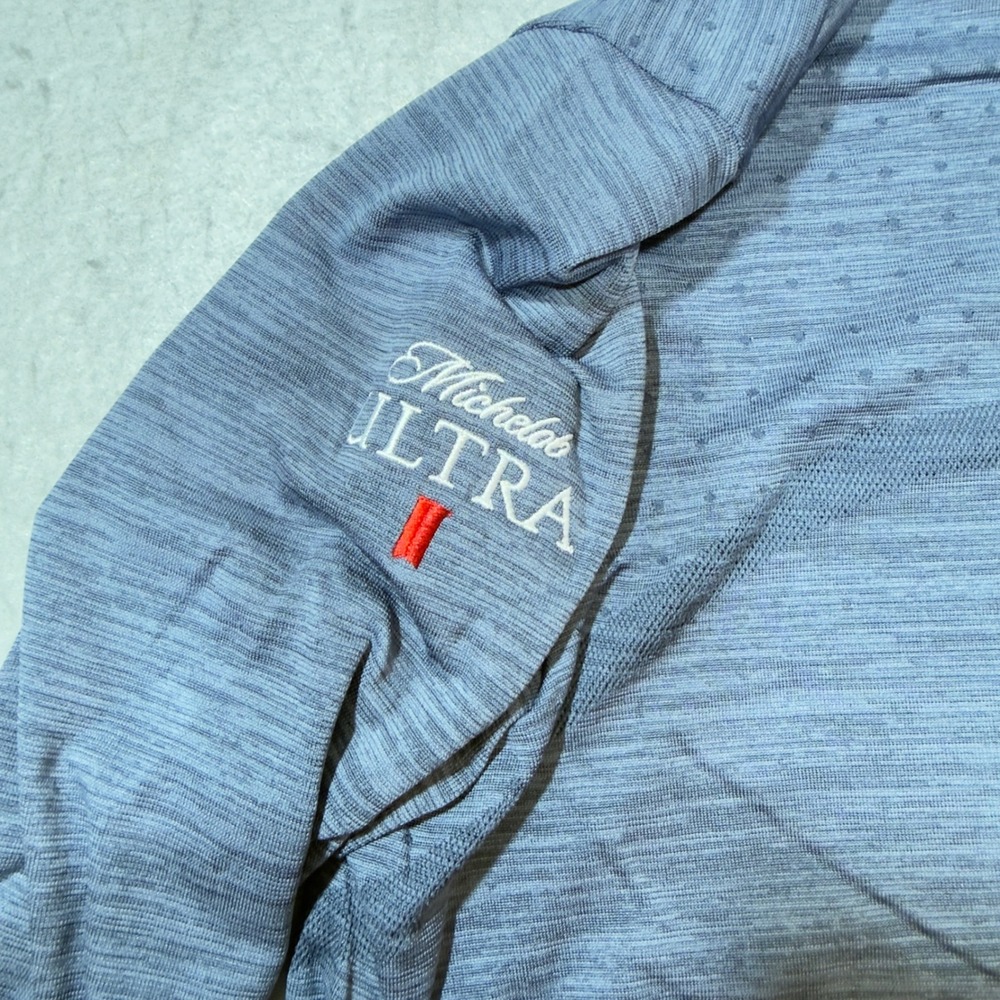 Nike Golf Pullover Mens L Blue Excellent Dri-FIT Quarter-Zip Michelob Ultra Logo - Picture 5 of 10